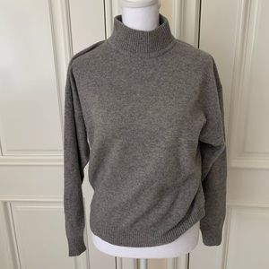 Grey Cashmere mock turtleneck sweater L